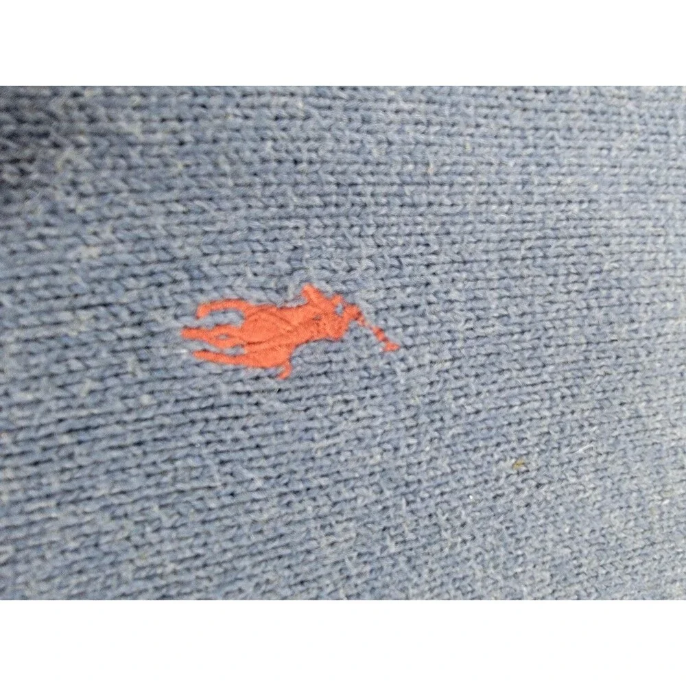 Polo Ralph Lauren Sweater Mens Large Blue‎ Quarter Zip Mock Neck Pony Logo Knit